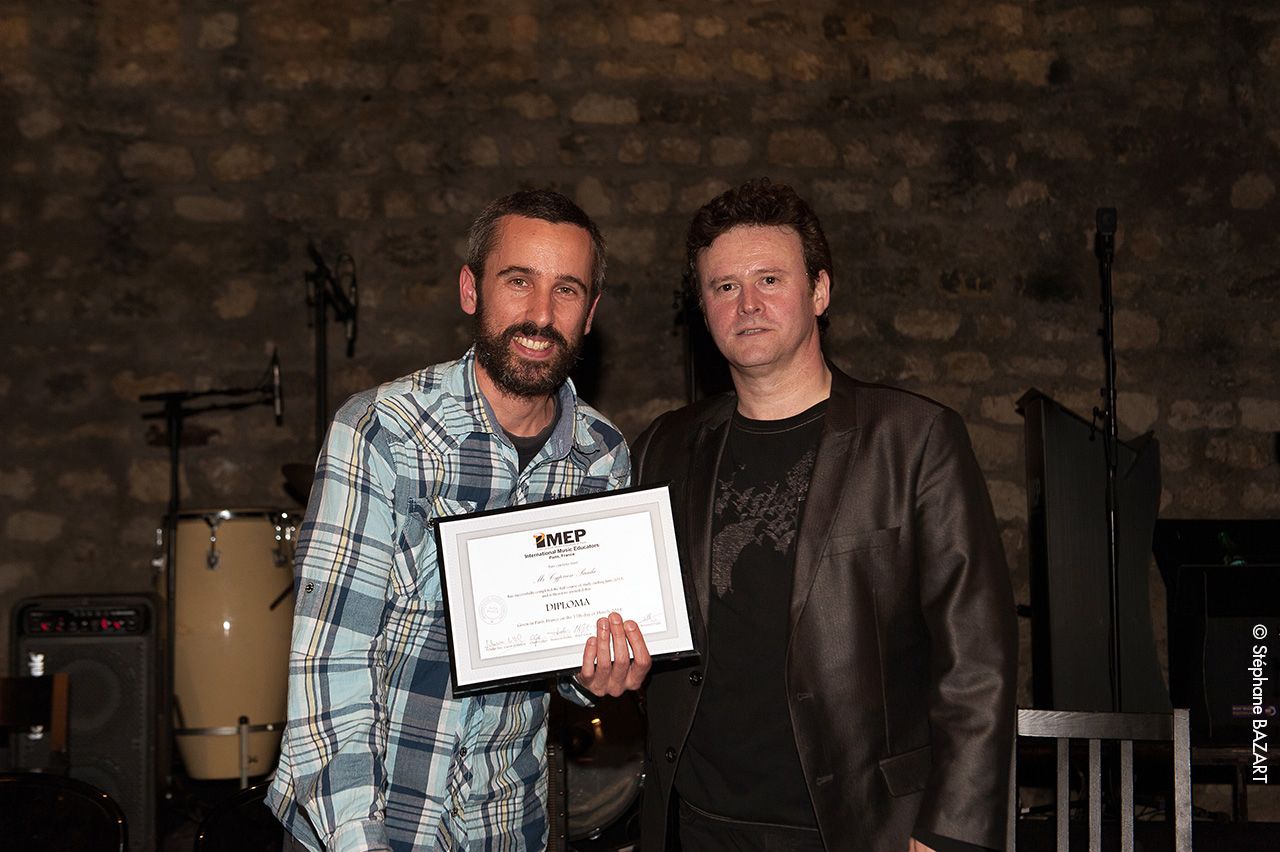 Ancien élève avec sylvain Luc dans la soirée remise des diplômes de la promotion 2013 de l'IMEP