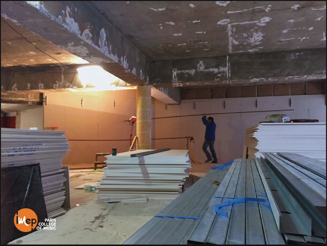 Demenagement IMEP Paris College of Music, locaux en travaux