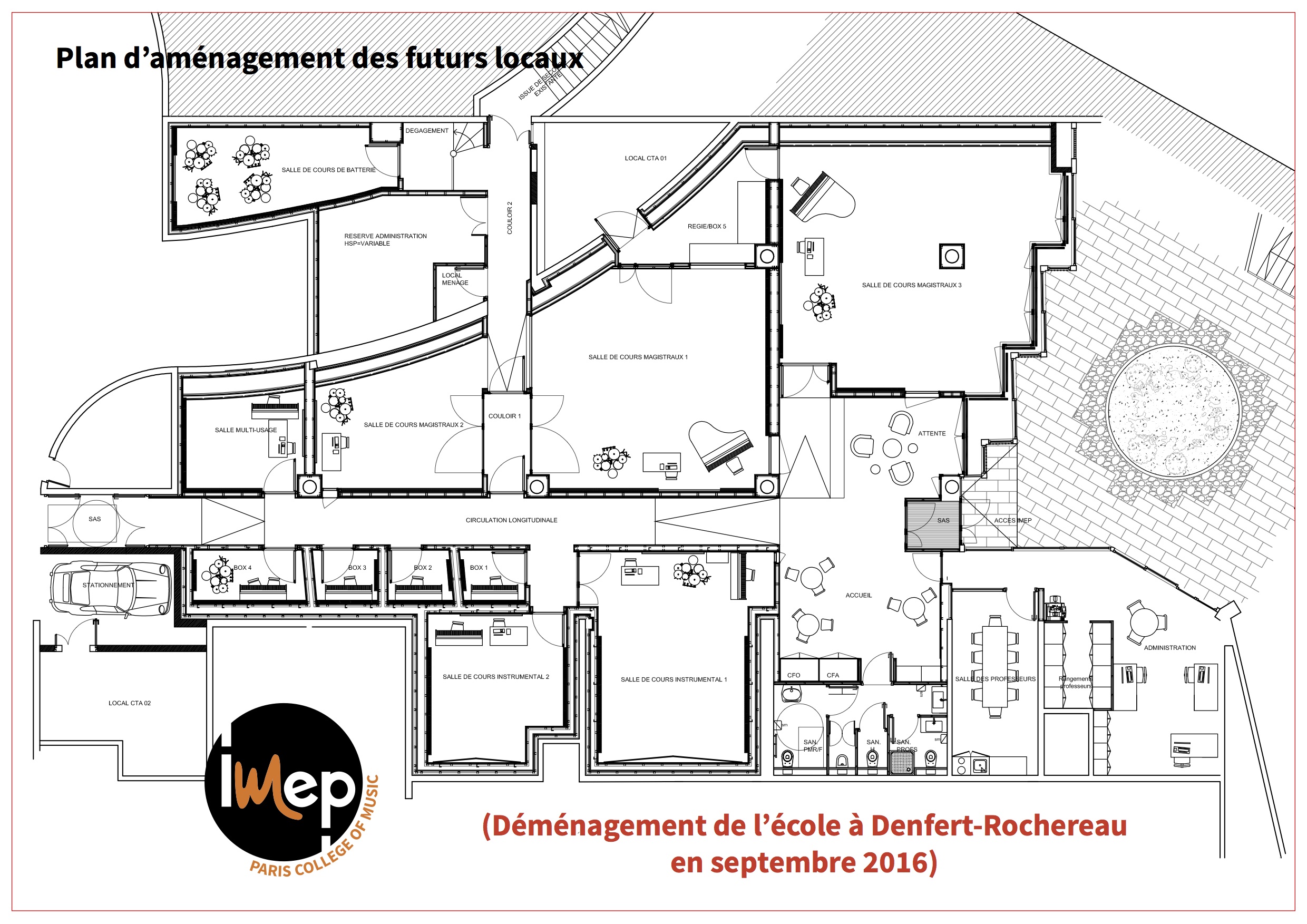 Demenagement IMEP Paris College of Music, locaux en travaux